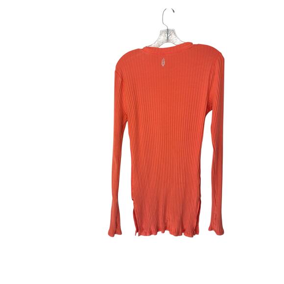 Free‎ People Movement Pink Active Gym Ribbed Long Sleeve Cuffins Shirt Medium - Picture 10 of 14